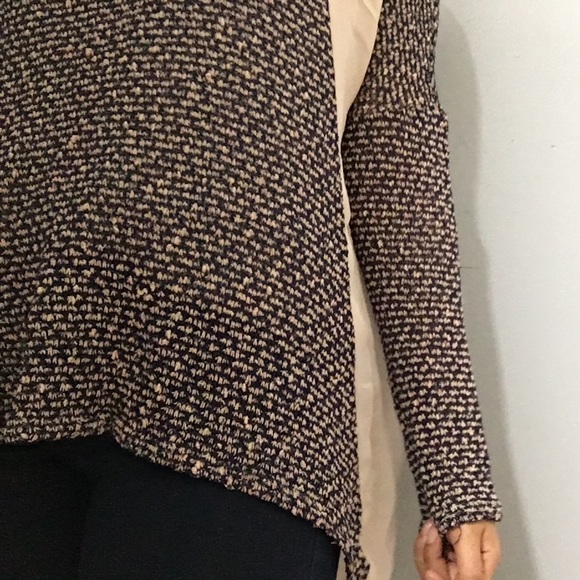 LUSH Contrast Panel Knit with Sheer Siding Slouchy Sweater - Picture 7 of 8